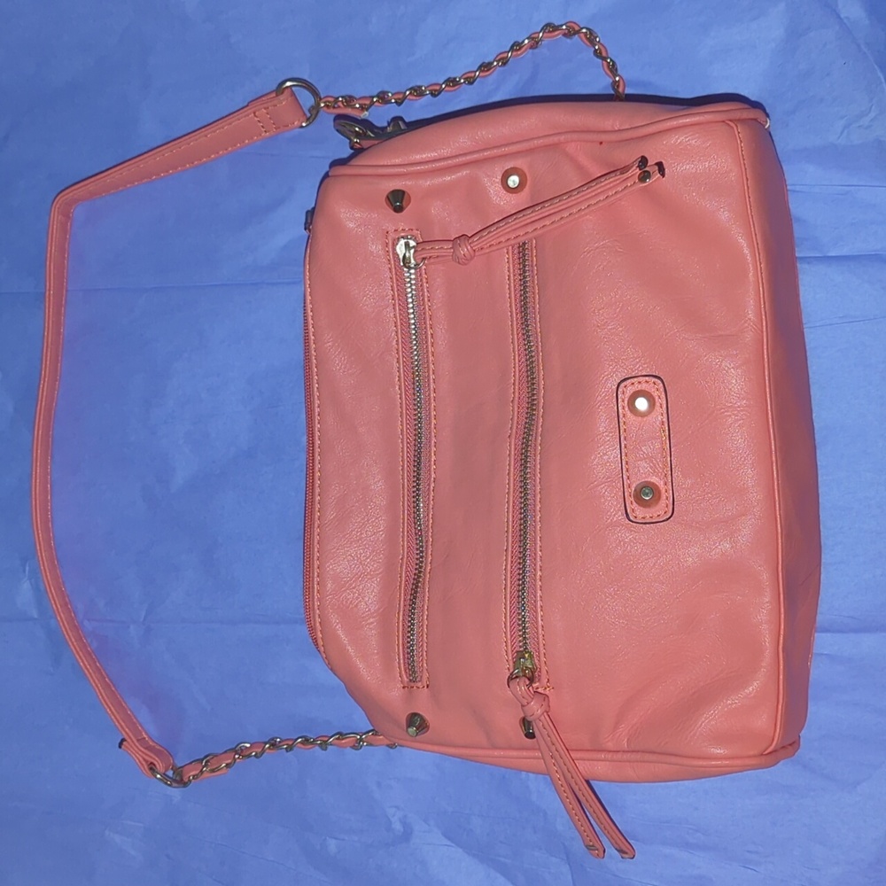 Peach Purse with Chain Detail Strap NWT